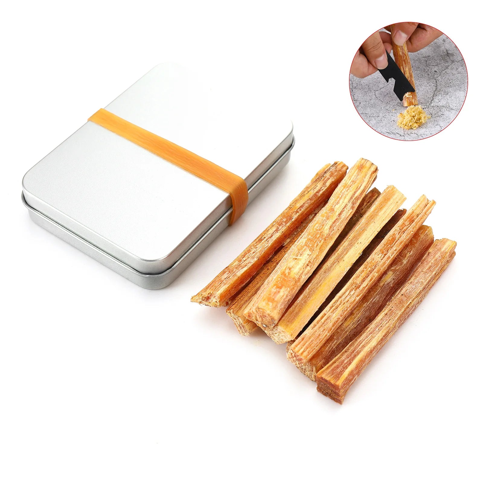 Fatwood Sticks Kit with Box Hand Cut For DIY Crafts Gifts Wrapping Decor Survival Kit