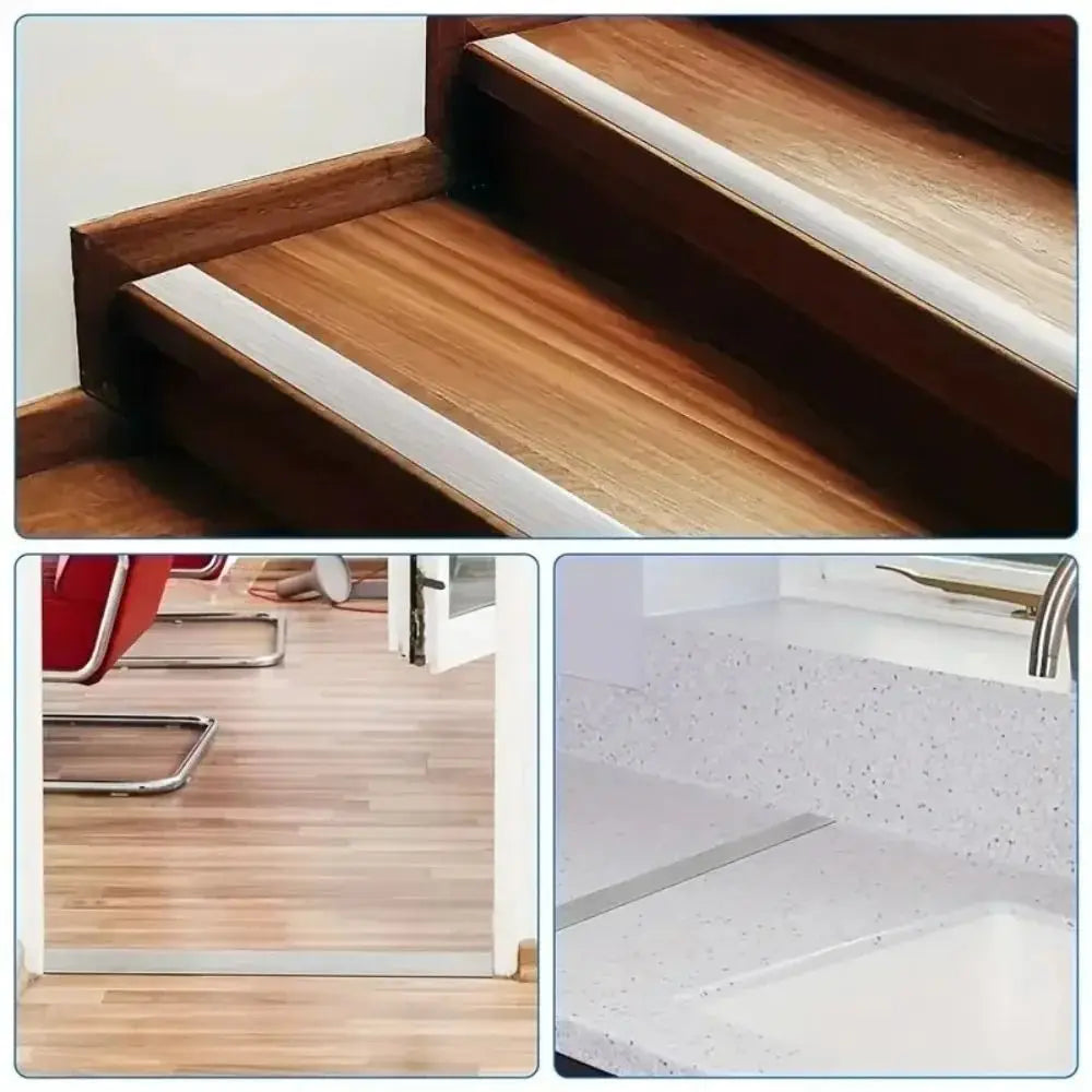 Wood Like Self Adhesive Floor Transition Strip PVC Material Insect Proof Door Seal Windproof Flexible Doorway Threshold