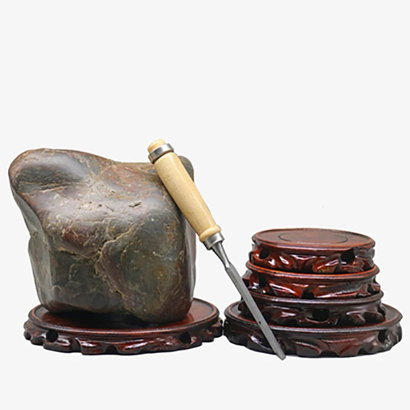 Wooden Pedestal Display Stand, Solid Wood Carving, Handicraft, Decorative Base for Bonsai Statue, Tea Set, Teapot Ornaments