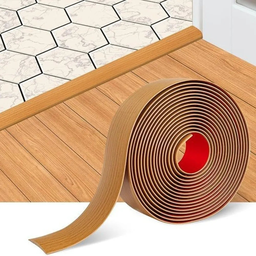 Wood Like Self Adhesive Floor Transition Strip PVC Material Insect Proof Door Seal Windproof Flexible Doorway Threshold