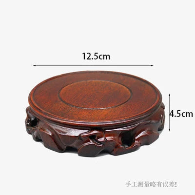 Wooden Pedestal Display Stand, Solid Wood Carving, Handicraft, Decorative Base for Bonsai Statue, Tea Set, Teapot Ornaments